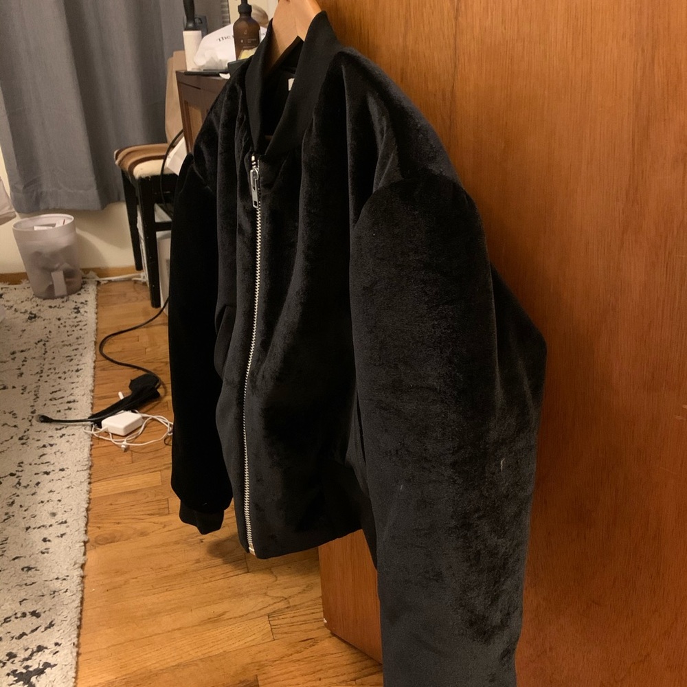 Laquan Smith Velvet Bomber Jacket M UNISEX - Picture 3 of 5
